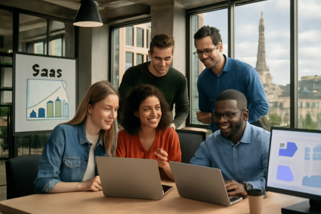 Paris tech district or SaaS startup workspace