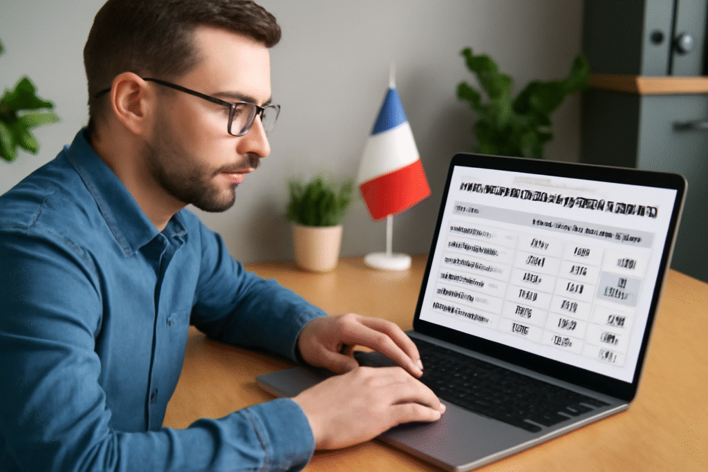 SEO specialist reviewing SaaS keyword competition in France