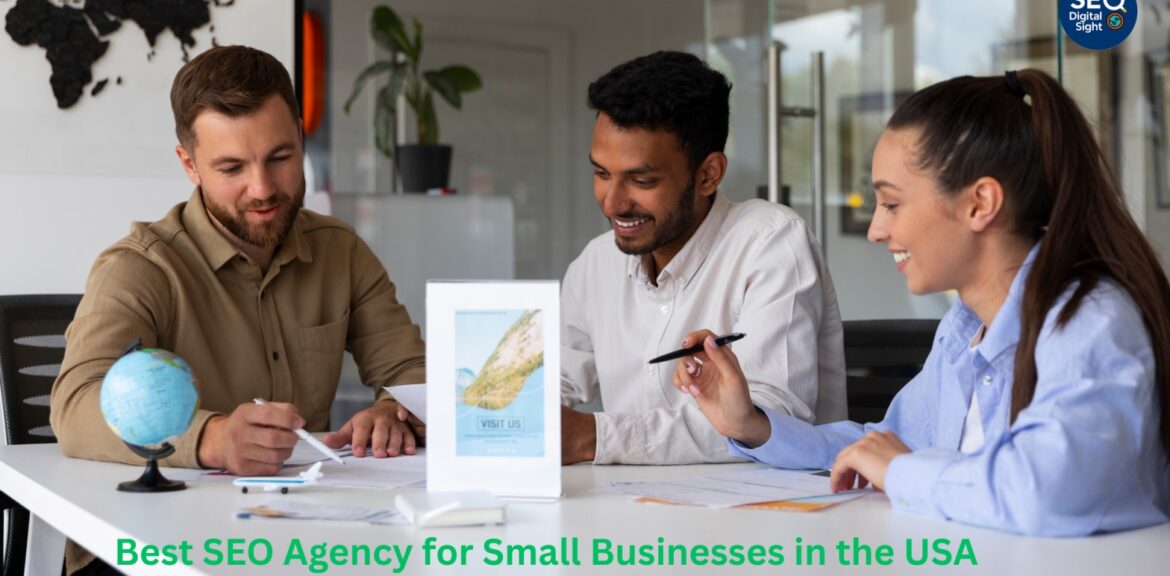 "Business owner reviewing digital marketing analytics with rising SEO traffic and revenue charts