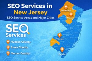 New Jersey county map showing SEO service areas and major cities